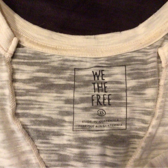 Free people “We the free” Xtra small sheer v neck notched cream color burnout. - Picture 2 of 3